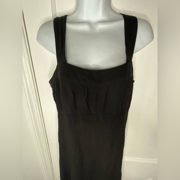 Vince Camuto Black Square Neck Sleeveless Maxi Swing Dress - Picture 3 of 6